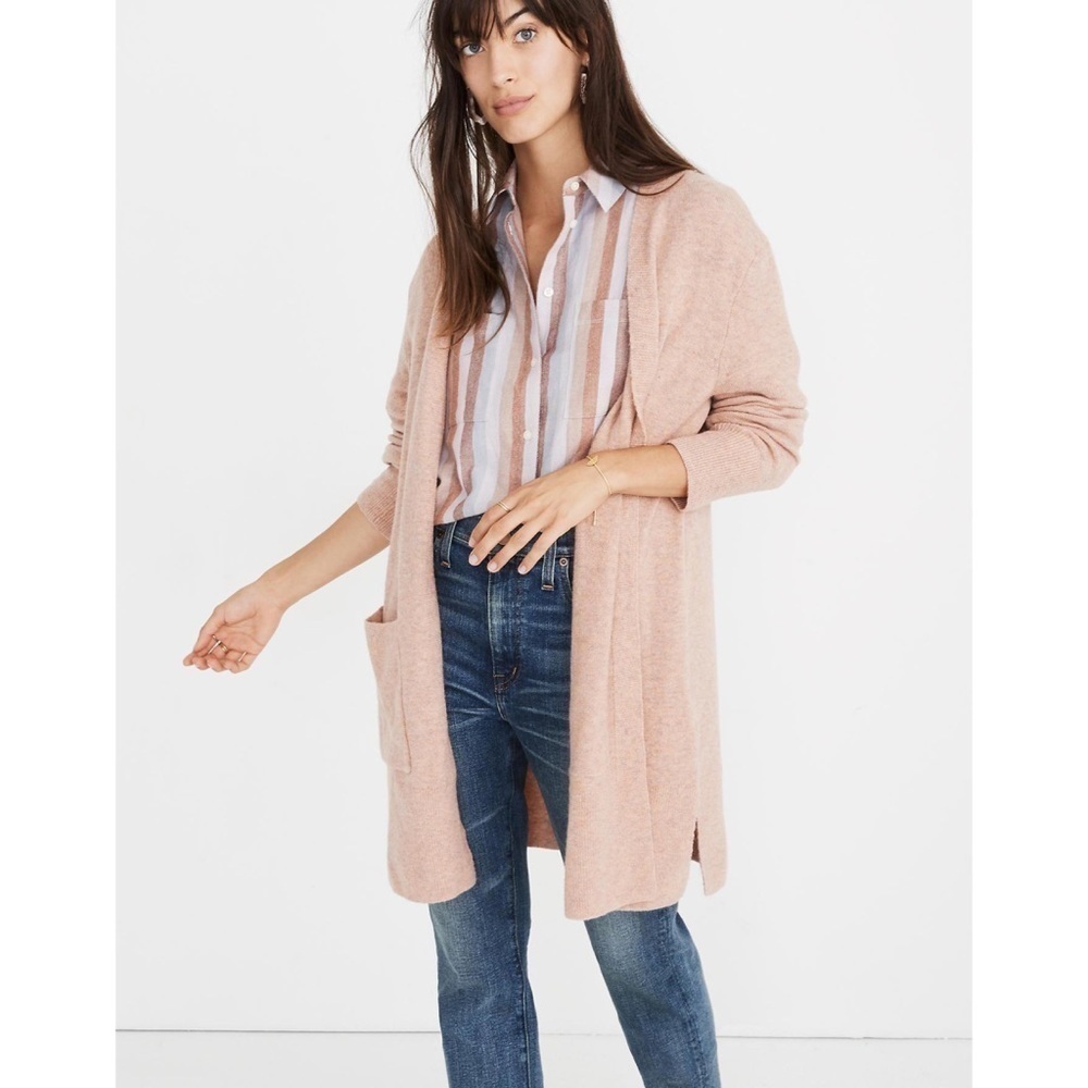 Madewell Coral Pink Kent Cardigan Sweater